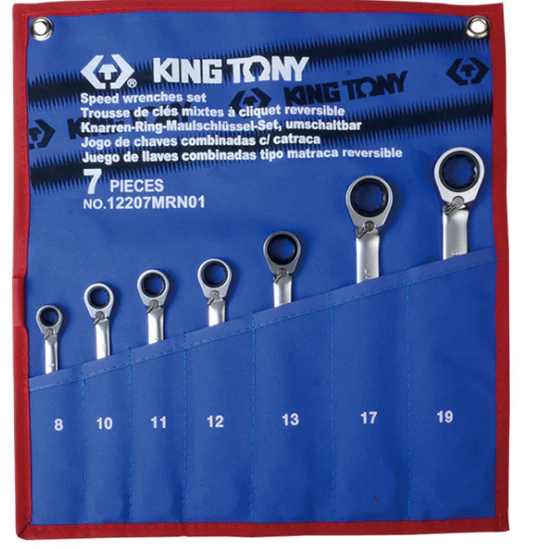 Juego de Llave Combinada Rápida 7 Piezas 8-19 mm King Tony