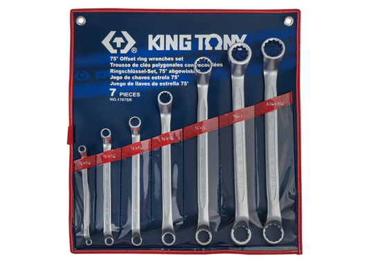 Juego de Llave Acodada 75° 7 Piezas 1/4" - 1-1/8" King Tony