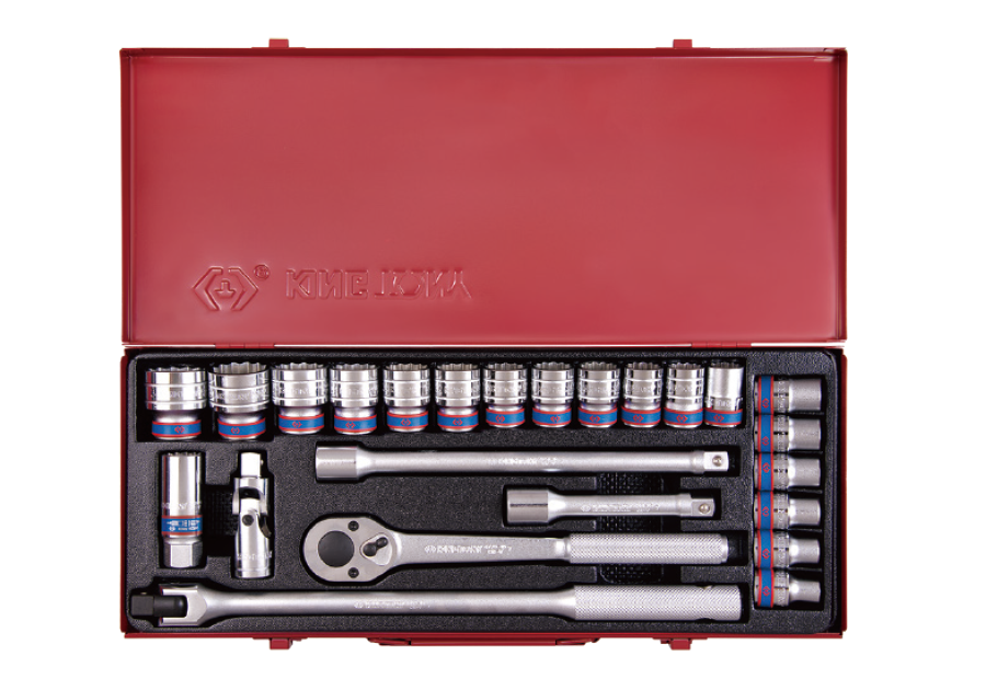 Juego de Socket 1/2" 10-32 mm 12 Puntas 24 Piezas King Tony