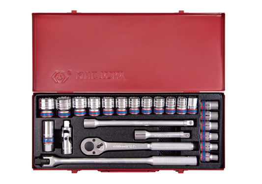 Juego de Socket 1/2" 10-32 mm 12 Puntas 24 Piezas King Tony