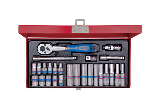 Juego de Socket 1/4" Largo y Corto 4-13 mm 6 Puntas 26 Piezas King Tony