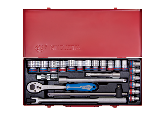 Juego de Socket 1/2" 5/16"-1-1/4" 12 Puntas 24 Piezas King Tony