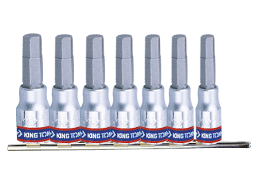 Juego de Socket Punta Allen 1/4" 3-10 mm 7 Piezas King Tony