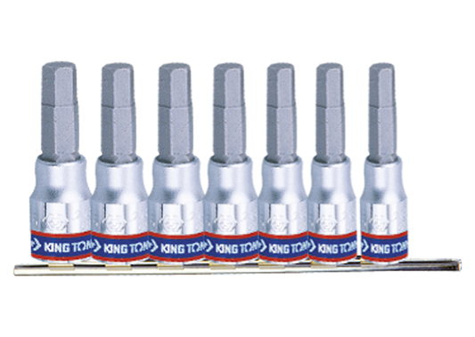 Juego de Socket Punta Allen 1/4" 3-10 mm 7 Piezas King Tony