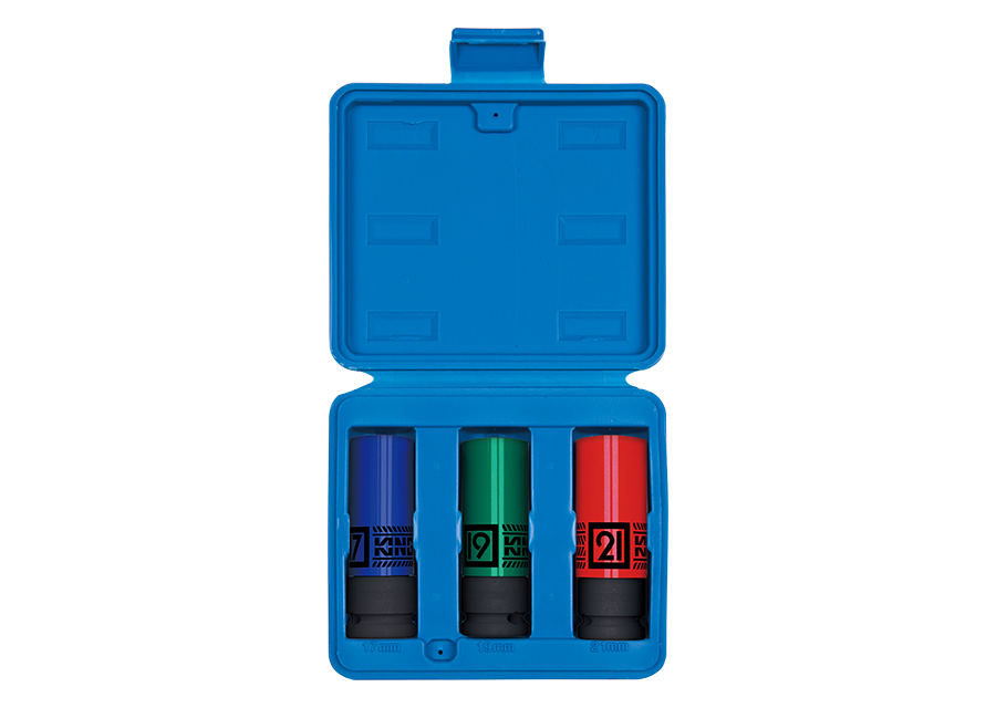 Juego de Socket Hex de Impacto 1/2" Dr. para Ruedas-Tuercas 3 Piezas