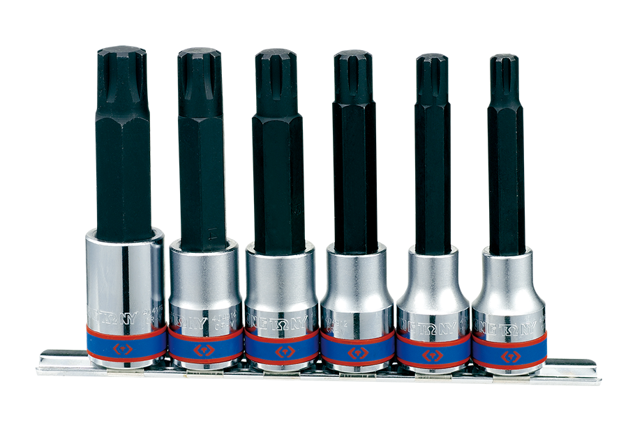 Juego de Socket Punta Ribe Larga 1/2" 9-16 mm 6 Piezas King Tony