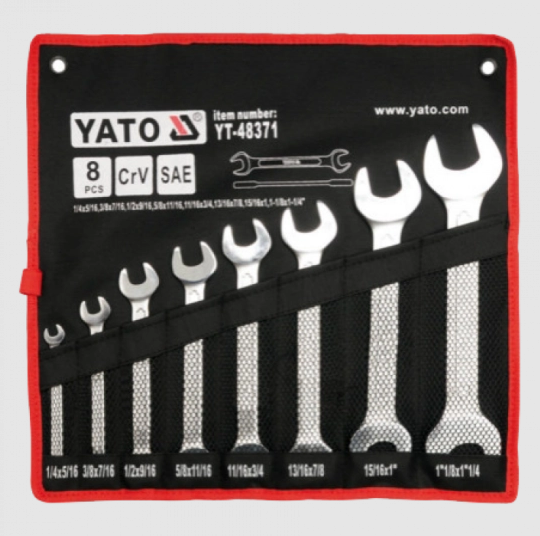 Juego de Llave Combinada 8 Piezas 1/4 - 1-1/4 Yato