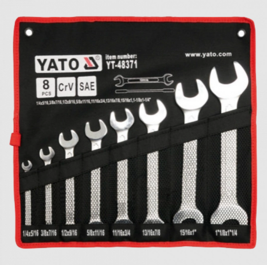 Juego de Llave Combinada 8 Piezas 1/4 - 1-1/4 Yato