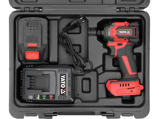 Pistola de Impacto 1/4" 18V, 230 Nm + Bateria 4 AH Yato