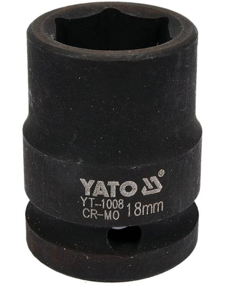 Socket de Impacto Corto 1/2" x 18 mm 6 Puntas Yato