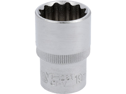 Socket Corto 1/2" x 19 mm 12 Puntas Yato YT-1281 - foto oficial fabricante