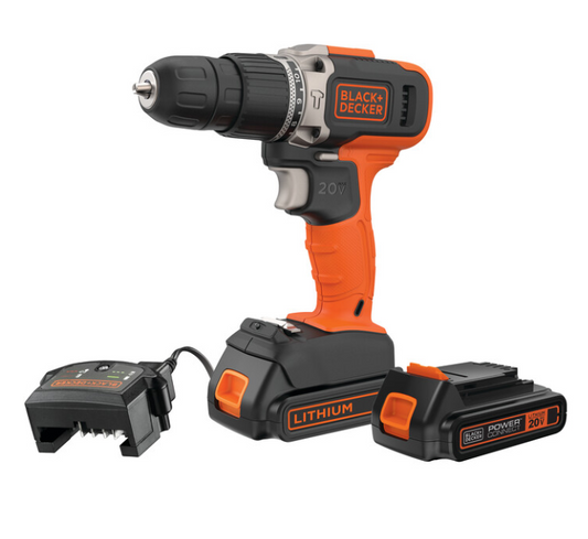 Taladro/Drill Atornillador Impacto 3/8" 20V Batería + Cargador Black & Decker