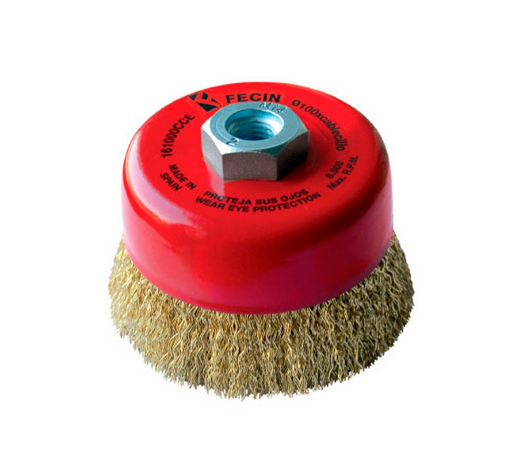 Cepillo Copa Latonado 3" x 5/8-11 Fecin