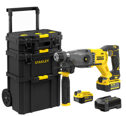 Rotomartillo SDS Plus 20 V 4.0 AH Brushless 2 Baterías + Cargador + STST83319-1 Stanley