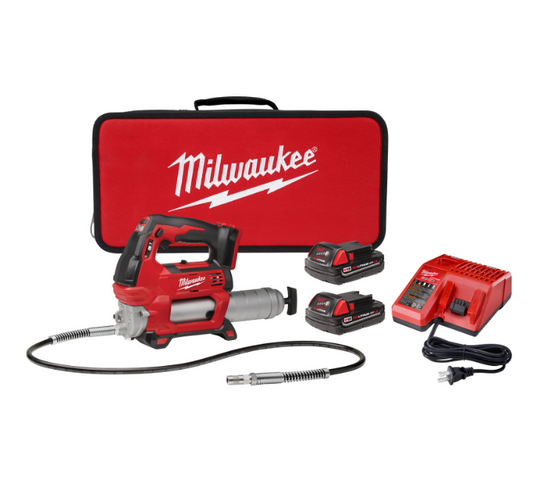 Engrasadora a Batería 18 V 10000 PSI 2 Velocidades Contador Automático Manguera 48" Milwaukee
