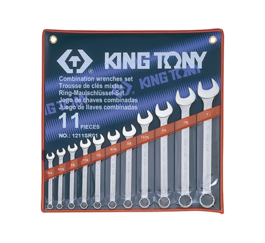 Juego de Llave Combinada 11 Piezas 1/4" - 1" King Tony