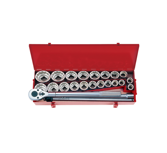Juego de Socket 3/4" 1"-2" y 22-50 mm 12 Puntas 24 Piezas King Tony