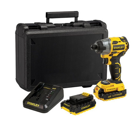 Atornillador de Impacto 20 V + Maletín Stanley