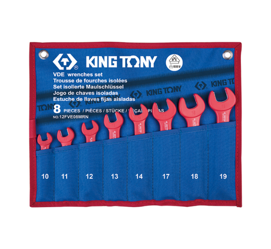 Juego de Llave Combinada Aislante VDE 8 Piezas (10.11.12.13.14.17.18.19) King Tony